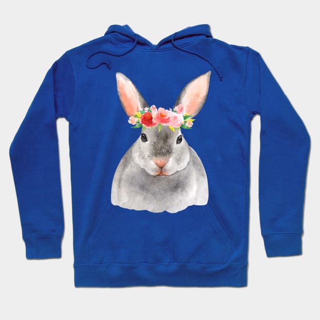 Adorable Floral Bunny Rabbit face Gift Best bunny clothes Hoodie by MIRgallery